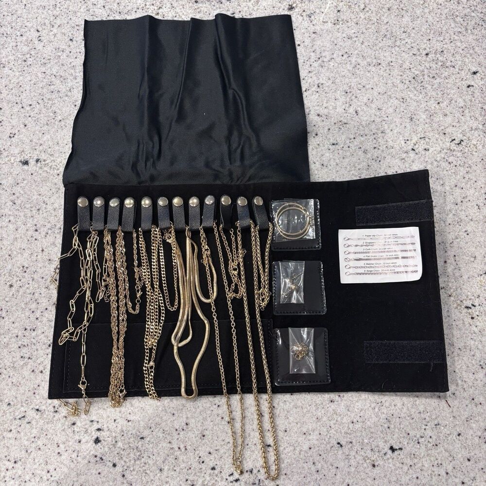 Ever True Gold Tone Costume Jewelry Set In Travel Case